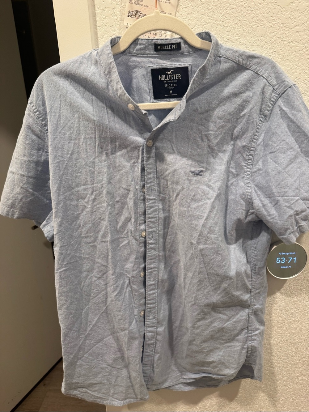 Hollister Light Blue Short-Sleeve Button-Down Shirt